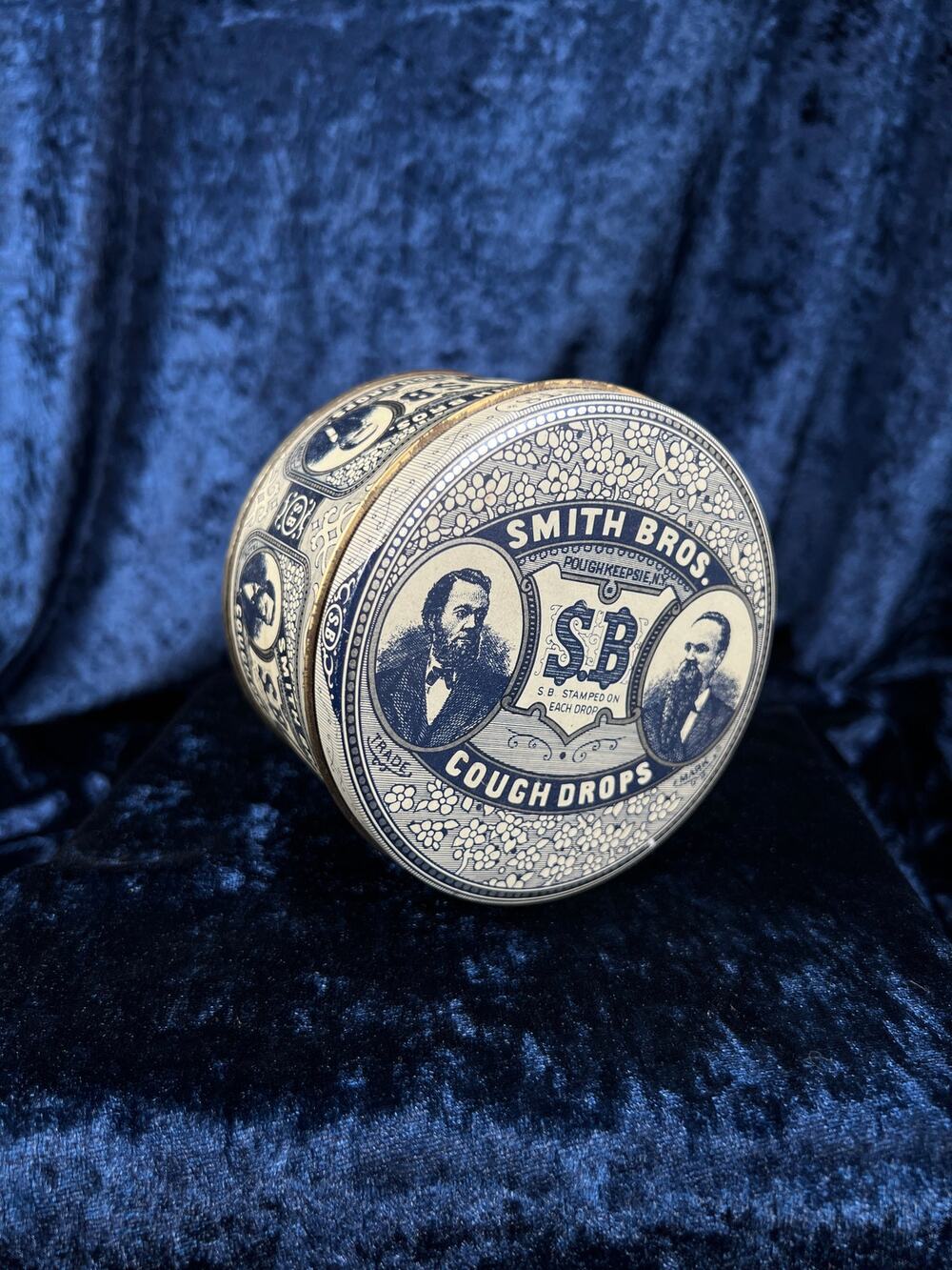 Vintage Metal Advertising Tin - Smith Bros Cough Drops Bristol Ware Canister